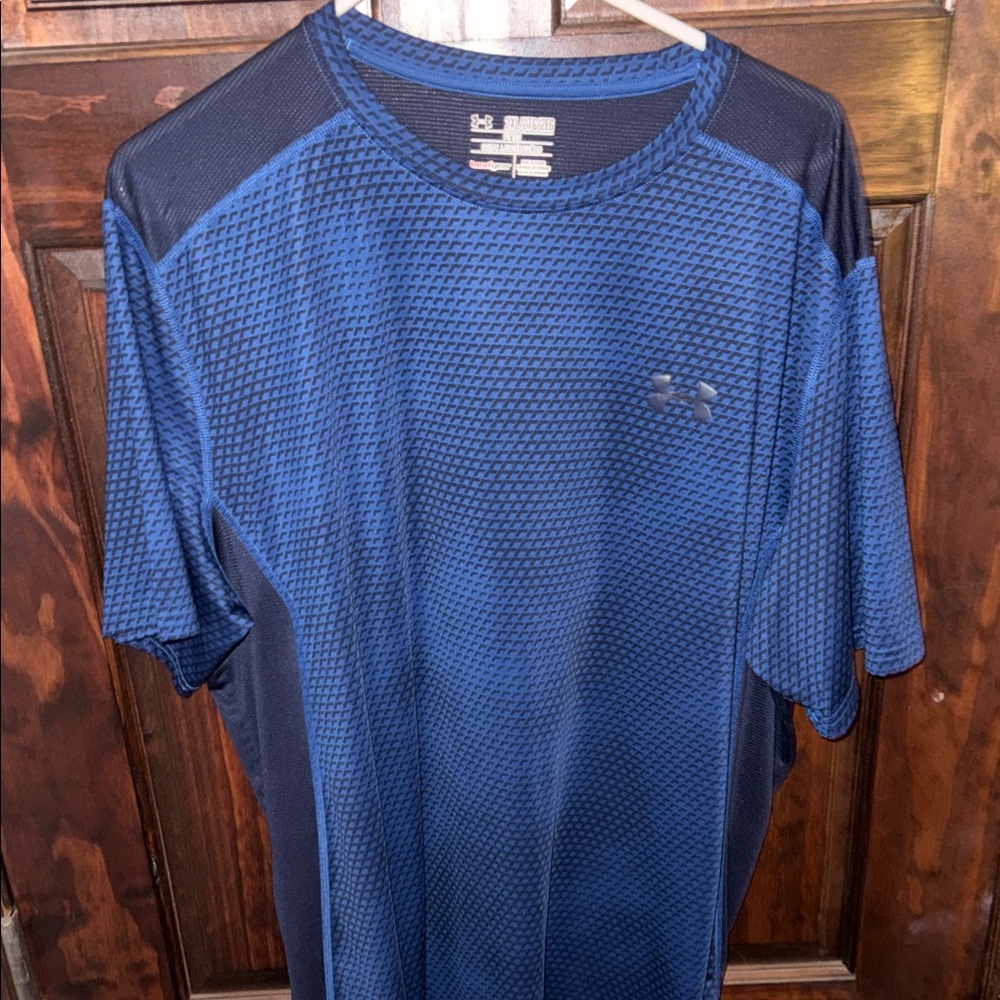 Under Armour Blue and Navy HeatGear Mesh Performance Tee